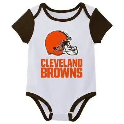 NFL Cleveland Browns Infant Boys' 3pk Bodysuit - 3-6M