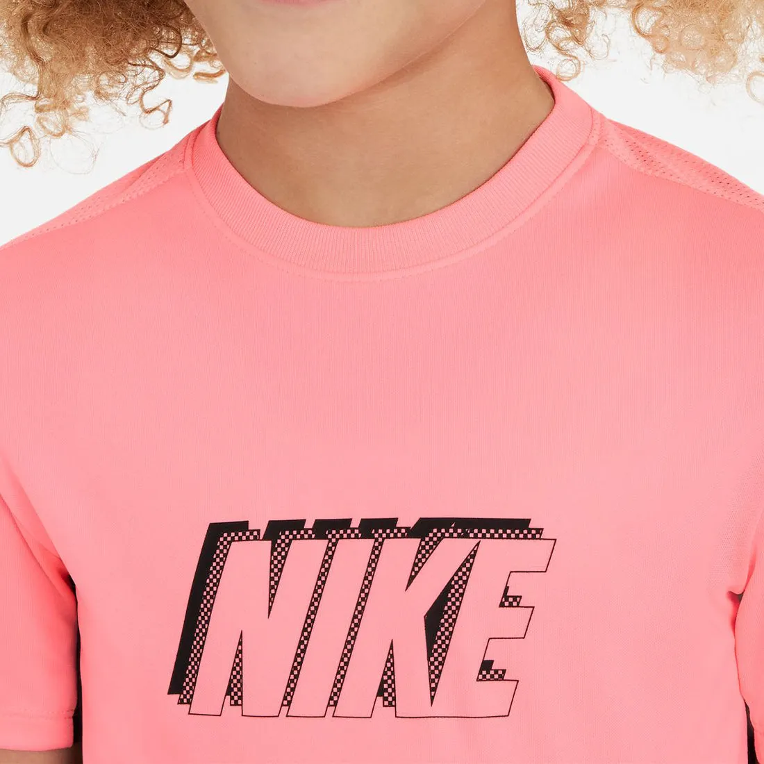 Nike Dri-FIT Academy23 Big Kids' Short-Sleeve Football Shirt Pink