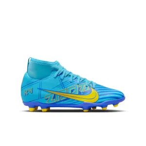 Nike Junior Zoom Superfly 9 Club KM FG FIRM Ground Cleats - Baltic Blue/ White