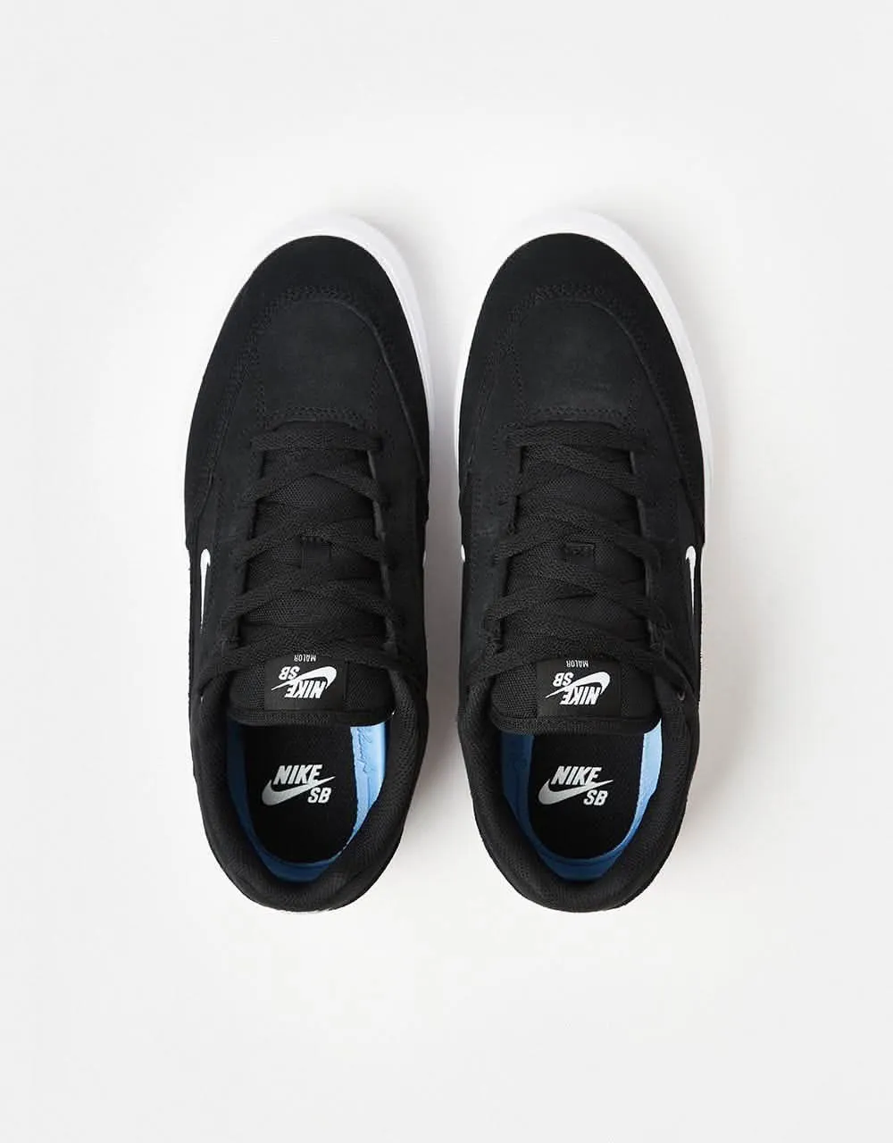 Nike SB Malor Skate Shoes - Black/White-Black-White