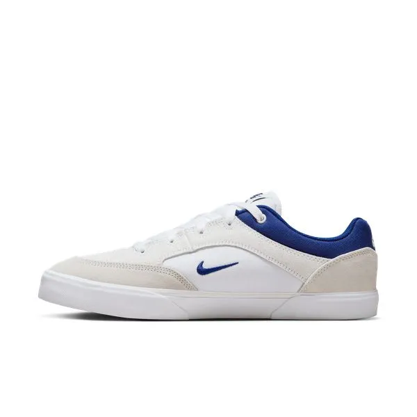 Nike SB Malor Skate Shoes White - Deep Royal Blue - Platinum Tint