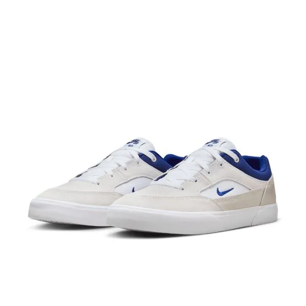 Nike SB Malor Skate Shoes White - Deep Royal Blue - Platinum Tint