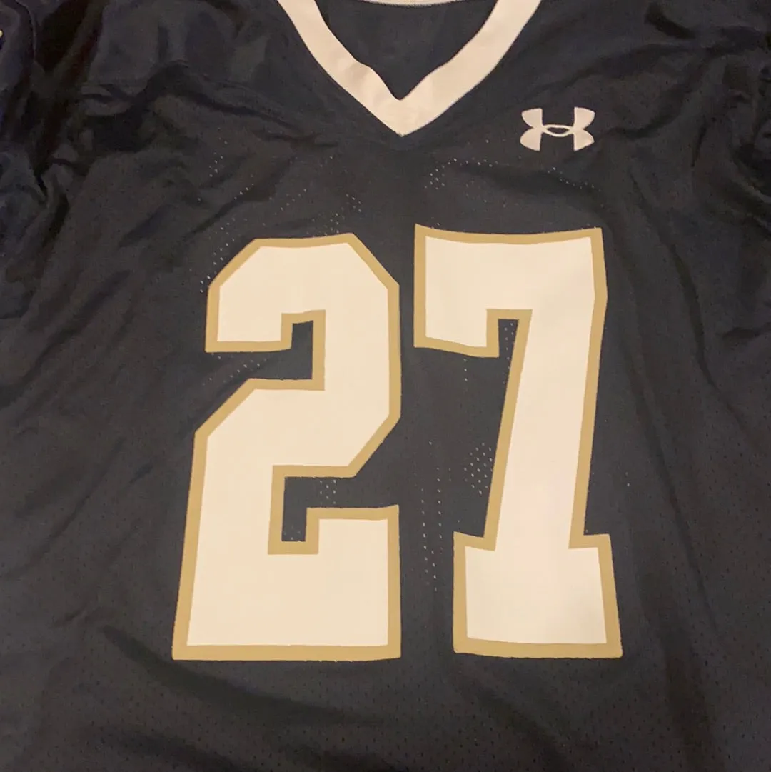 Notre Dame Football 2017 Practice Worn Game Jersey Under Armour #27