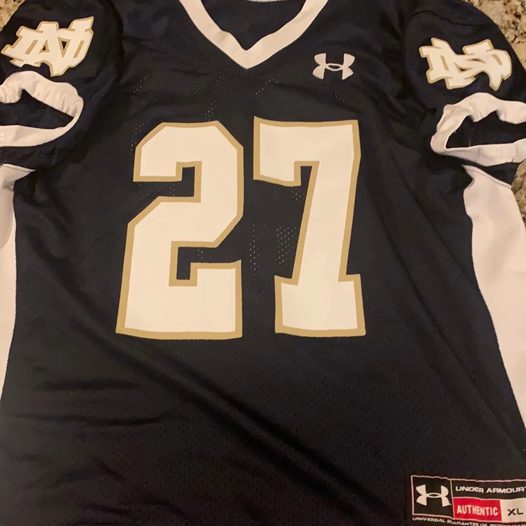 Notre Dame Football 2017 Practice Worn Game Jersey Under Armour #27