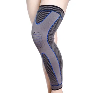 Nylon Knitted Riding Sports Extended Knee Pads, Size: XXL(Blue Basic)