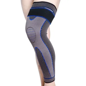 Nylon Knitted Riding Sports Extended Knee Pads, Size: XXL(Blue Pressurized)