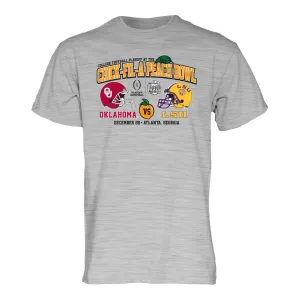 Oklahoma Sooners LSU Tigers 2019 CFP Peach Bowl "Air Horn" Heather Gray T-Shirt