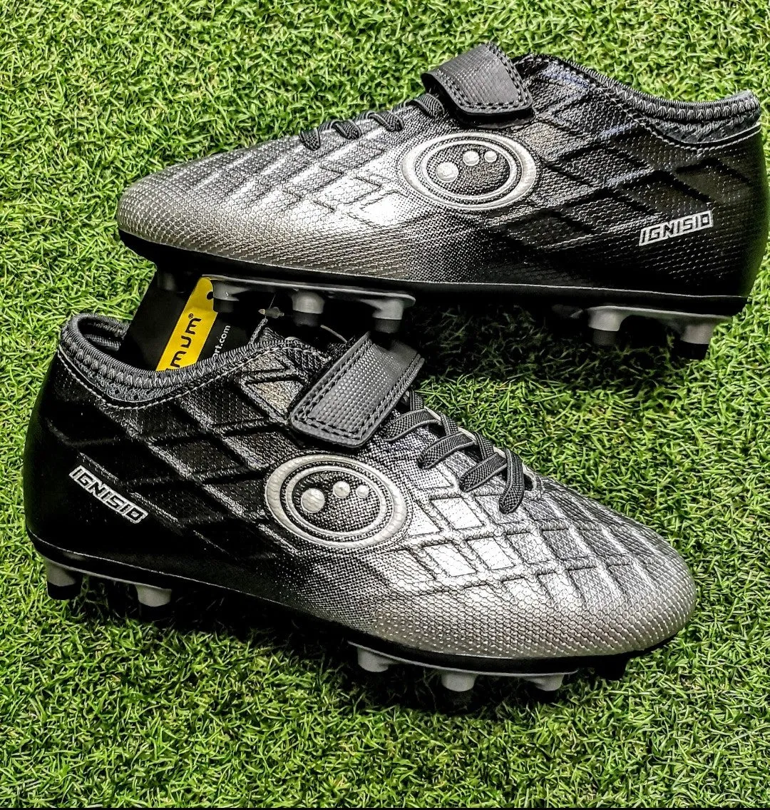 Optimum ignisio moulded junior football boot VELCRO black/silver