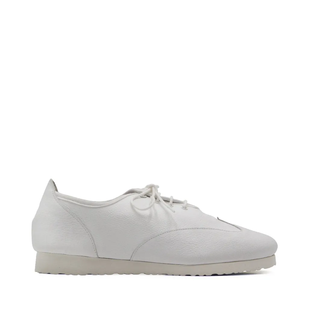 Paoul Hop Step Unisex Practice and Social Dance Sneakers in White Leather