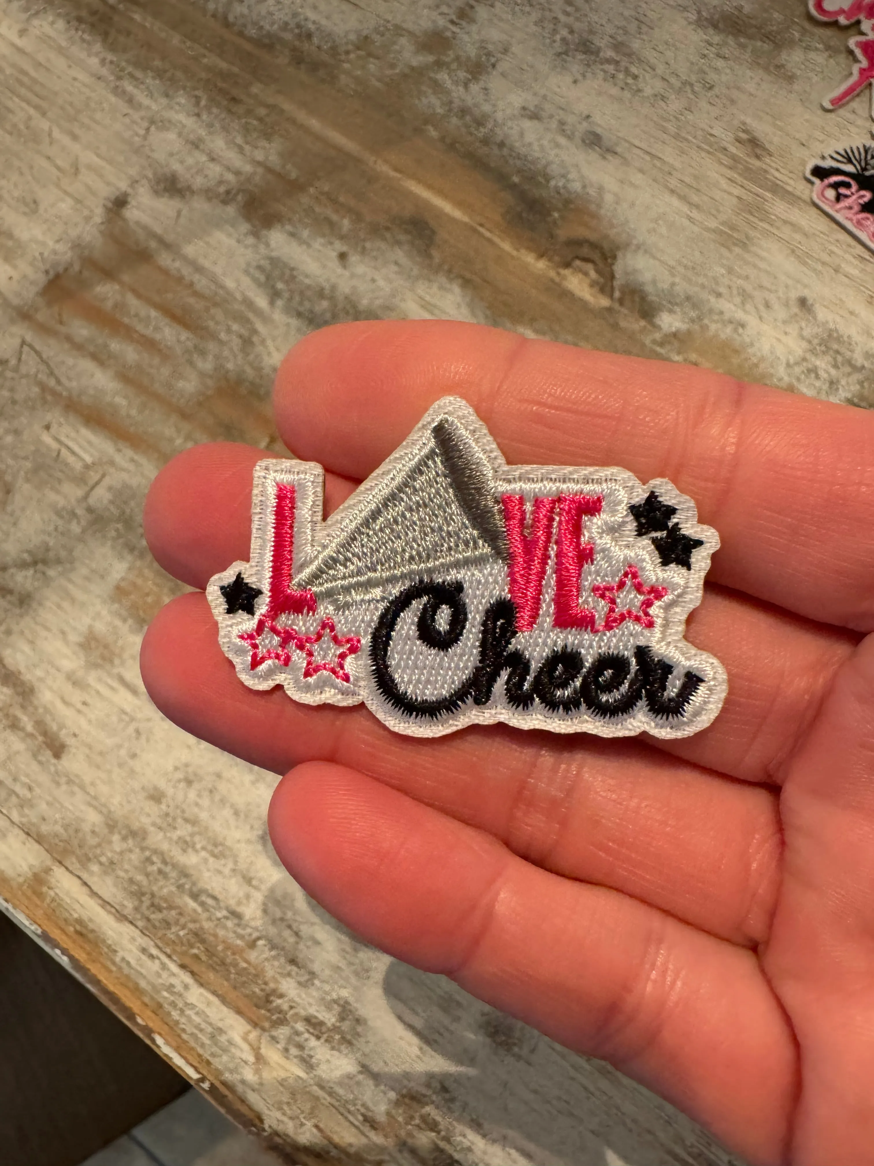 Pink Cheer Themed Iron On Patches