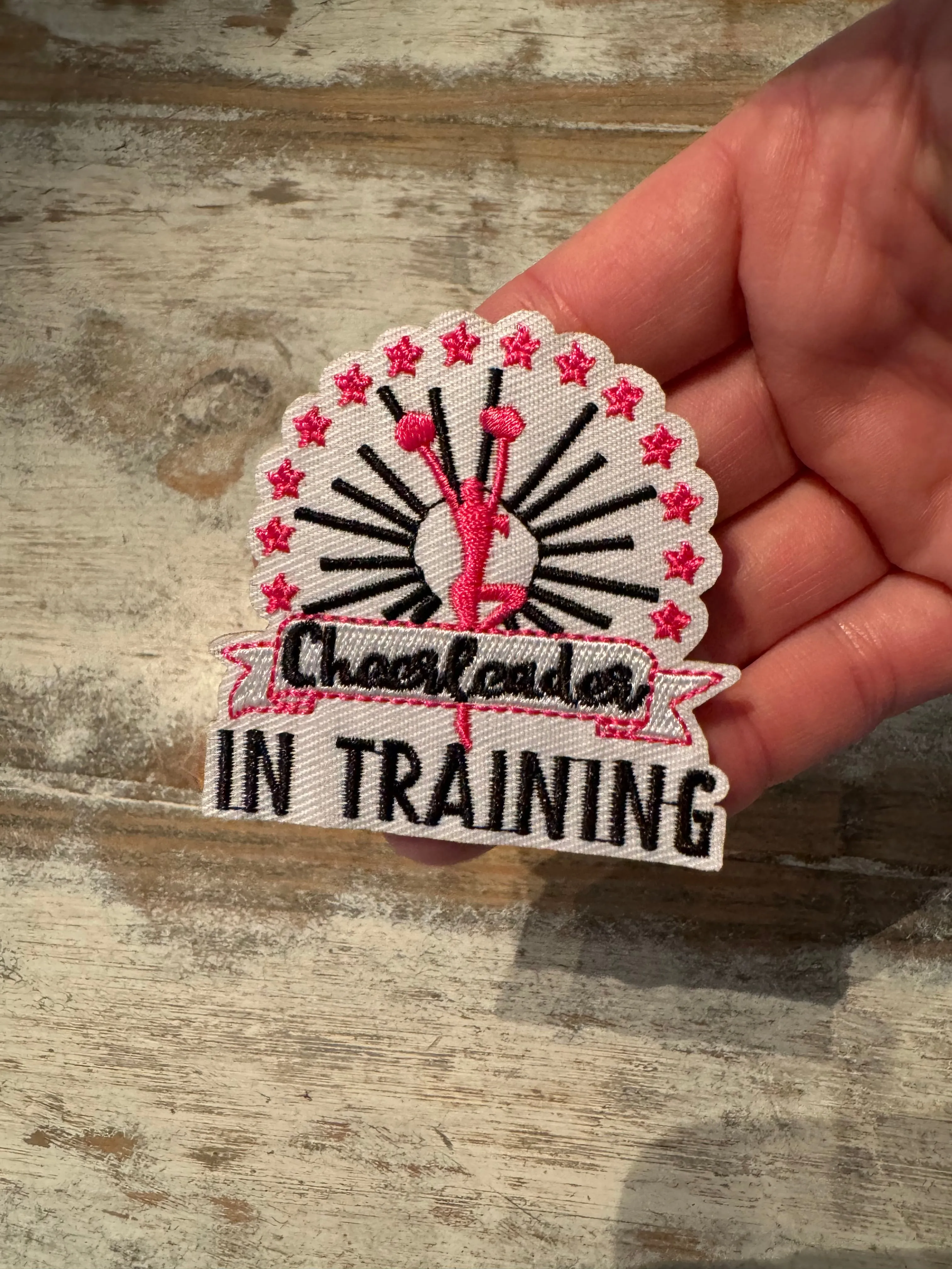 Pink Cheer Themed Iron On Patches