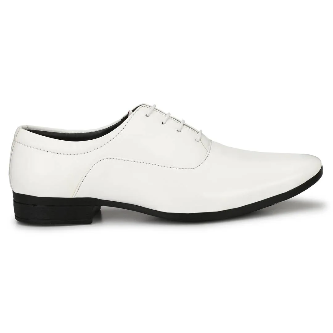 Premium Oxford Patent Leather White Shining Lace-Up Party Wear Designer Formal Shoes