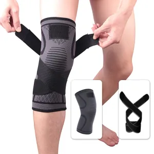 Pressurized Tape Knit Sports Knee Pad, Specification: XXL (Black)