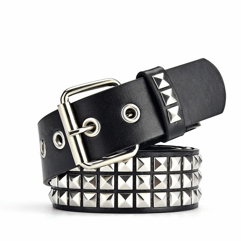 Punk Belt Pyramid Rivet Belt with Catch Beads