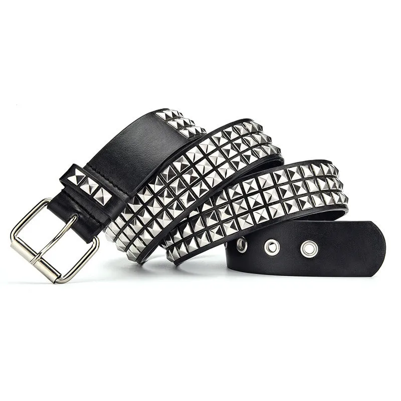 Punk Belt Pyramid Rivet Belt with Catch Beads