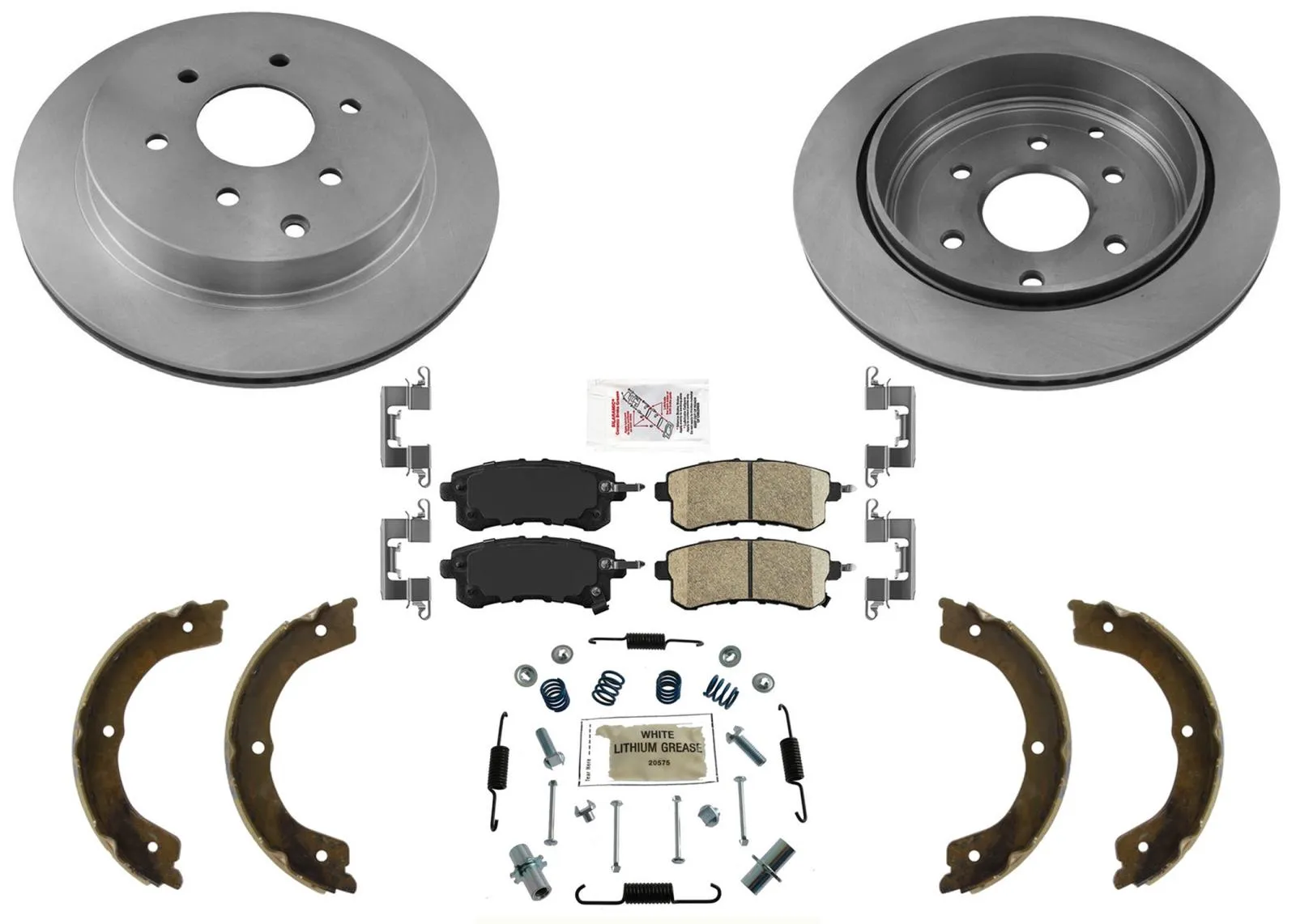 Rear Brake Rotors Ceramic Brake Pads Parking Shoes for Infiniti QX80 2014-2024