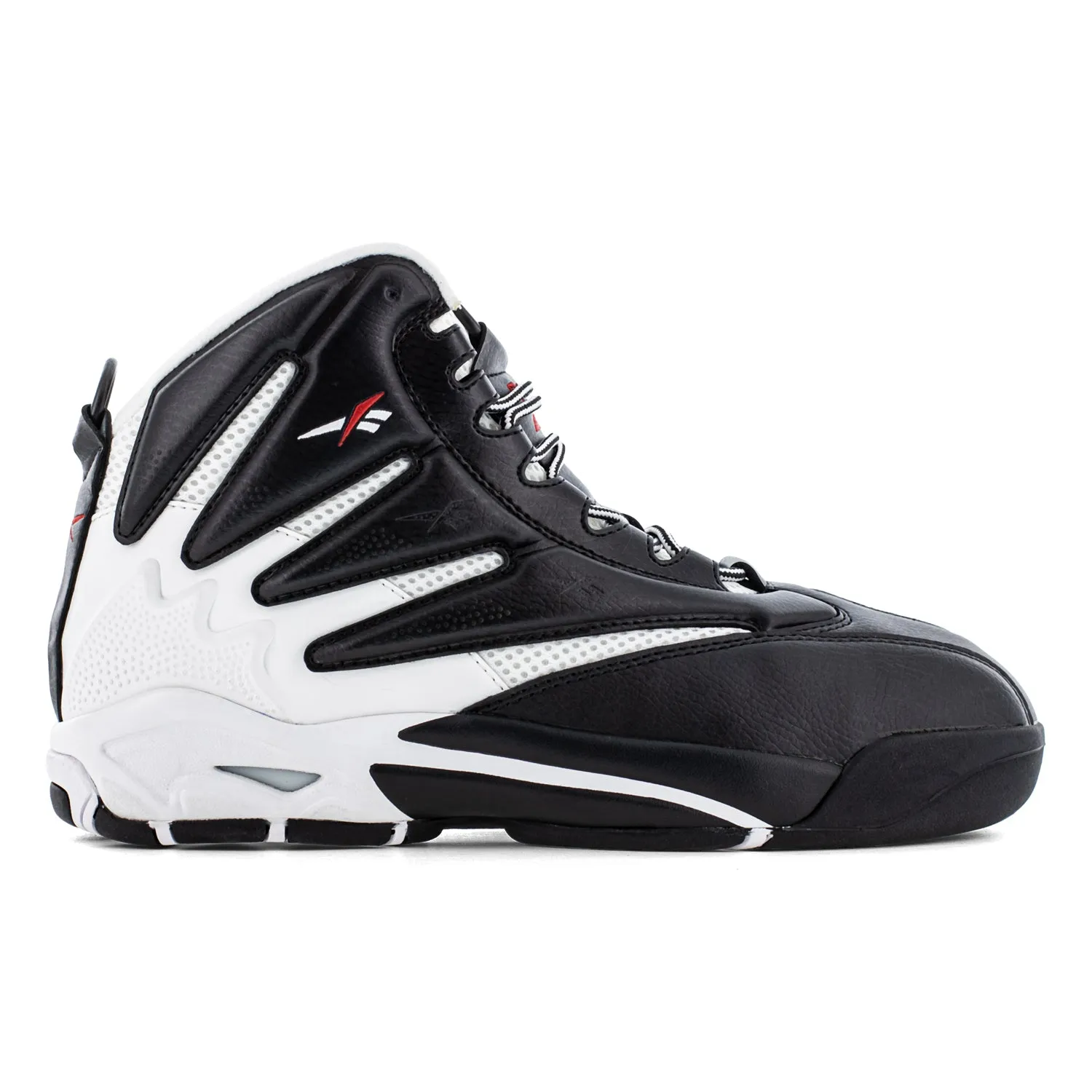 Reebok Mens The Blast Black/White Leather MetGuard Work Shoes