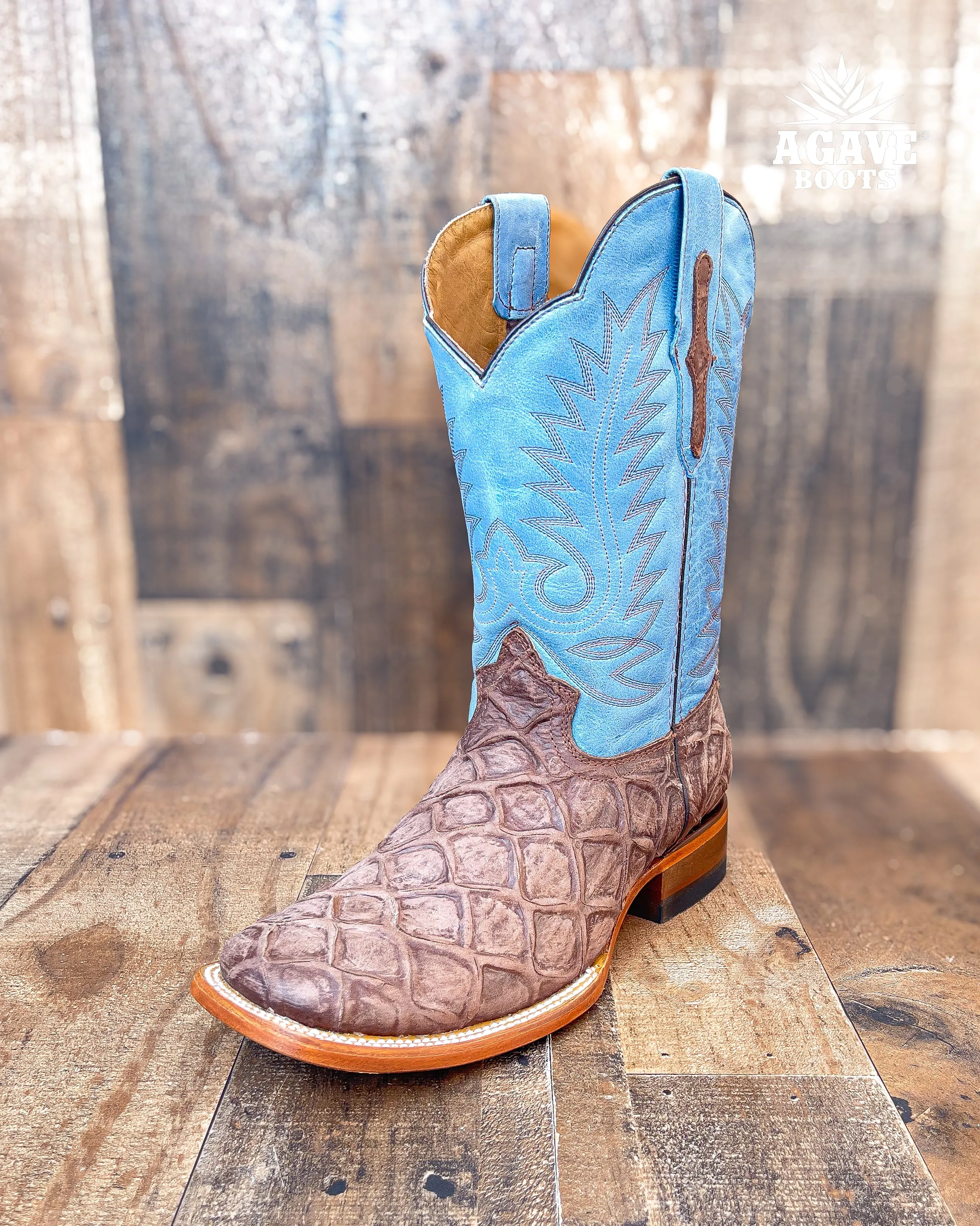 RUSTIC BROWN BASS | MEN SQUARE TOE WESTERN COWBOY BOOTS