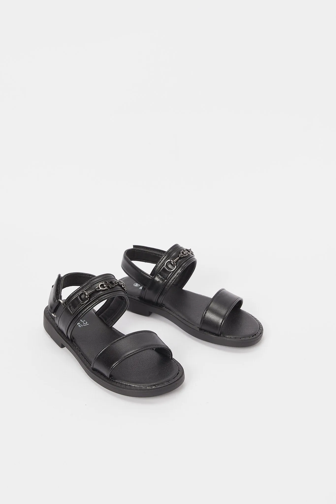 Senior Boys Black Sandal With Backstrap