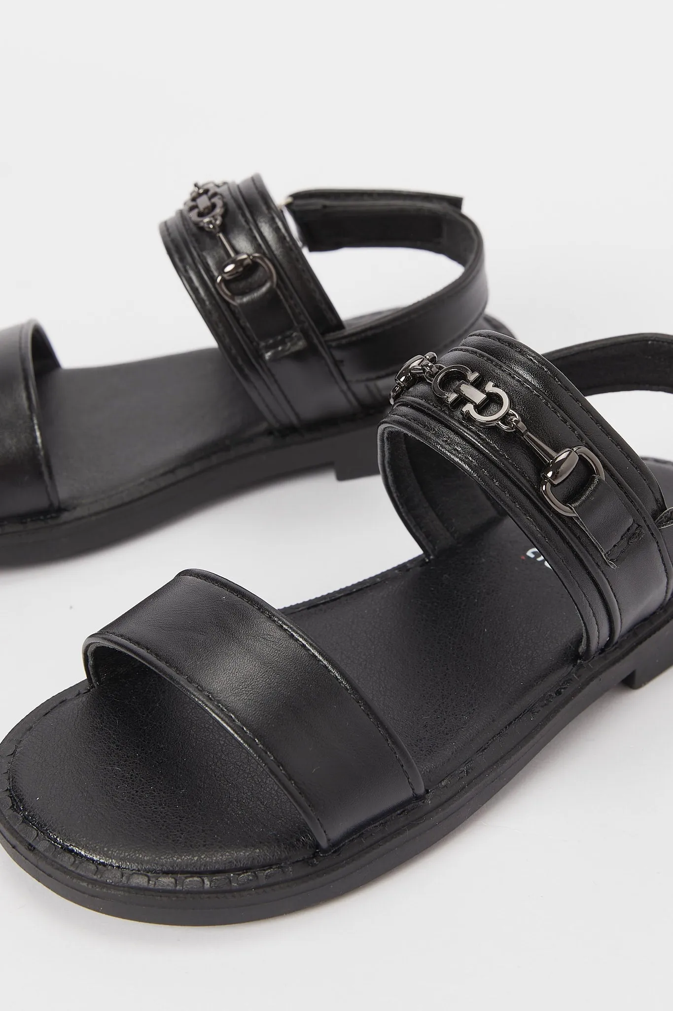 Senior Boys Black Sandal With Backstrap