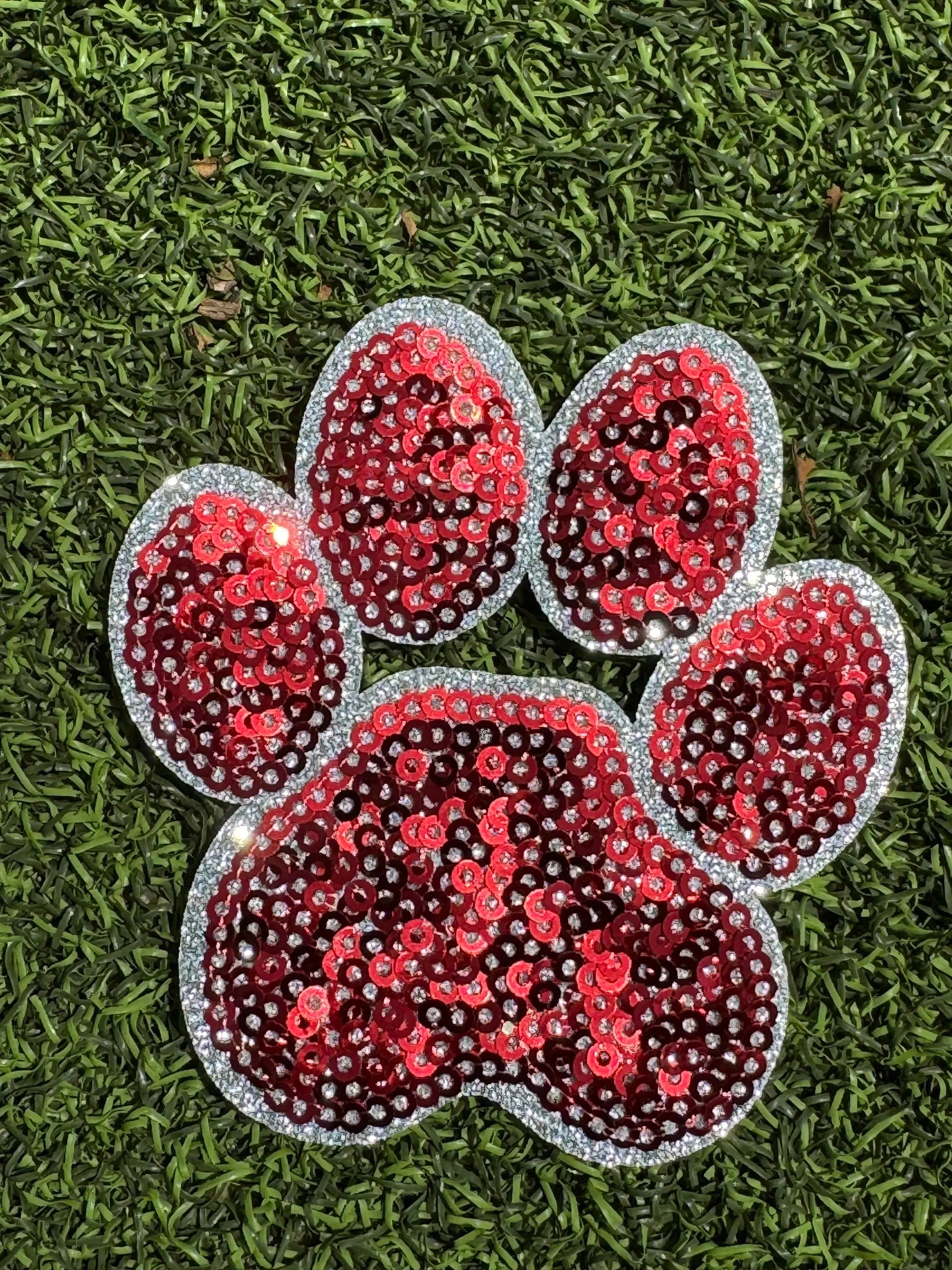 Sequin Paw Print Iron On Patches