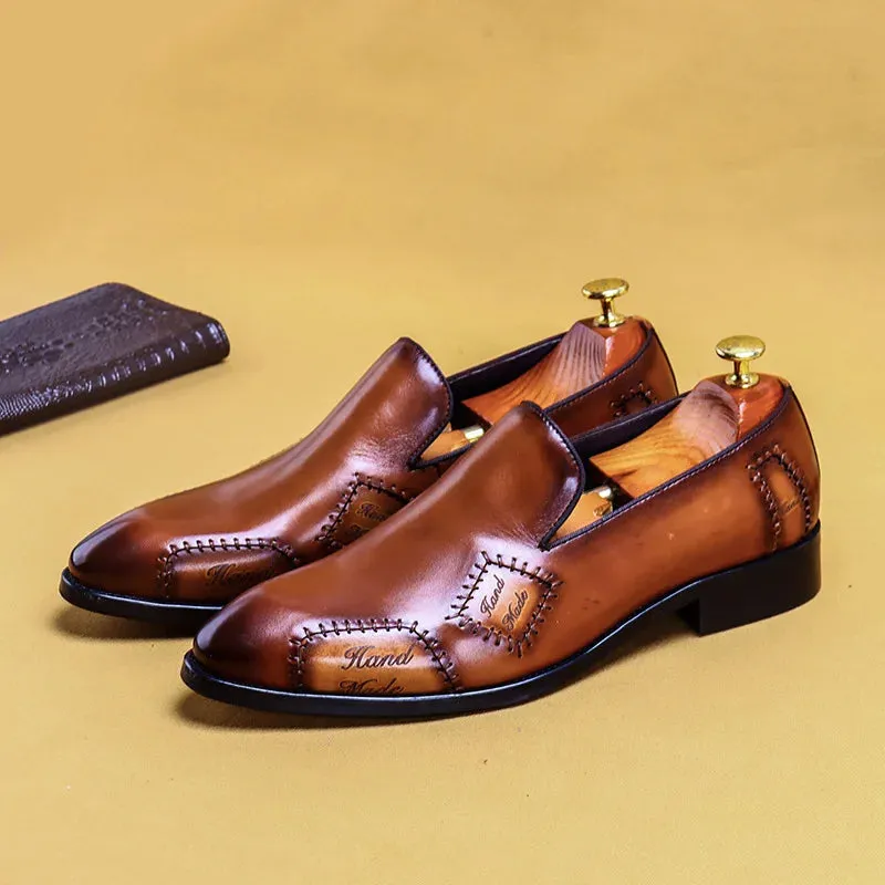 Shiny Genuine Leather Slip-On Loafers