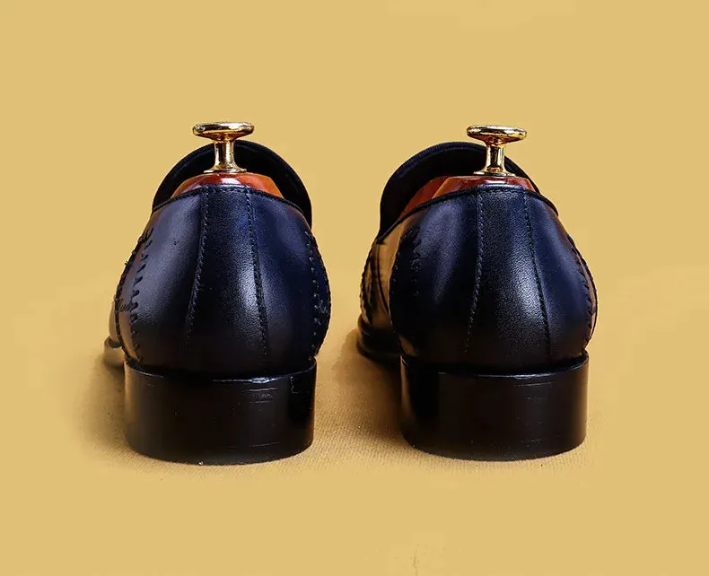 Shiny Genuine Leather Slip-On Loafers