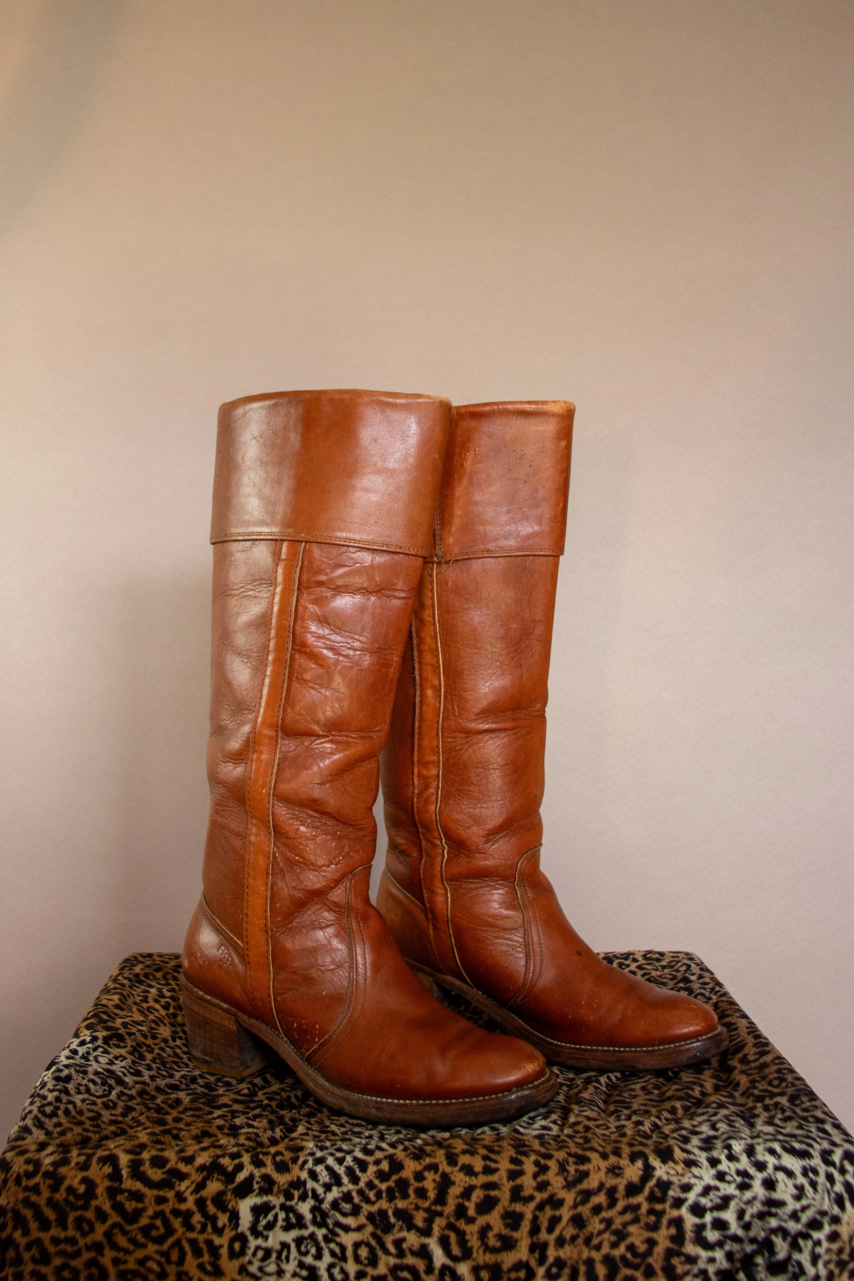 Sienna Brown Frye Cuffed Campus Boots