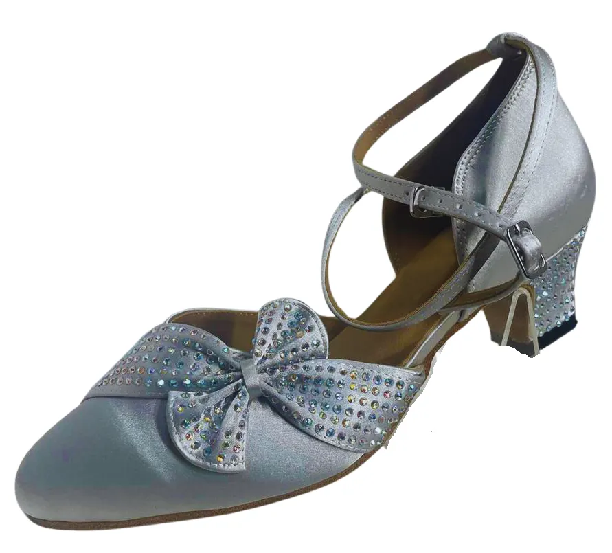 Silver Ballroom Dance Shoes Closed Toe Waltz Performance Shoes