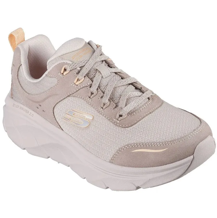 Skechers Womens Trainer D'lux Walker 2.0 Autumn Sun Taupe/Orange