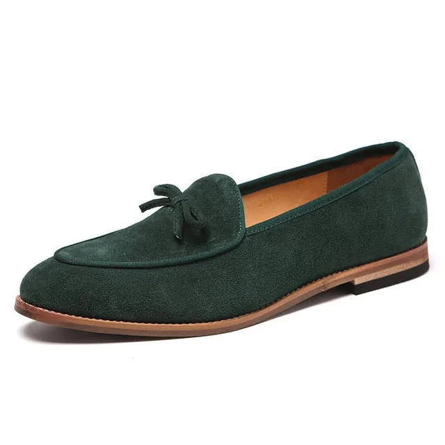 Small Bow Solid Suede Loafers Shoes