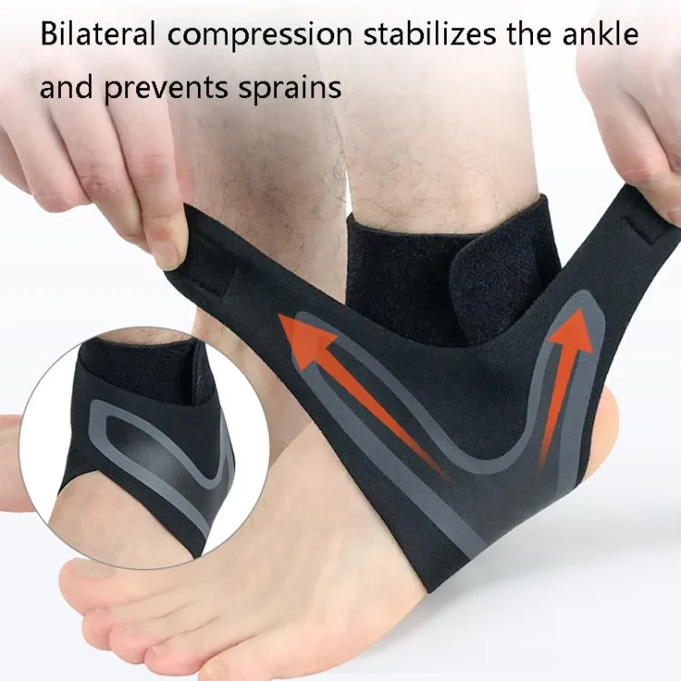 Sports Compression Anti-Sprain Ankle Guard Outdoor Basketball Football Climbing Protective Gear, Specification: L, Left Foot (Black Orange)