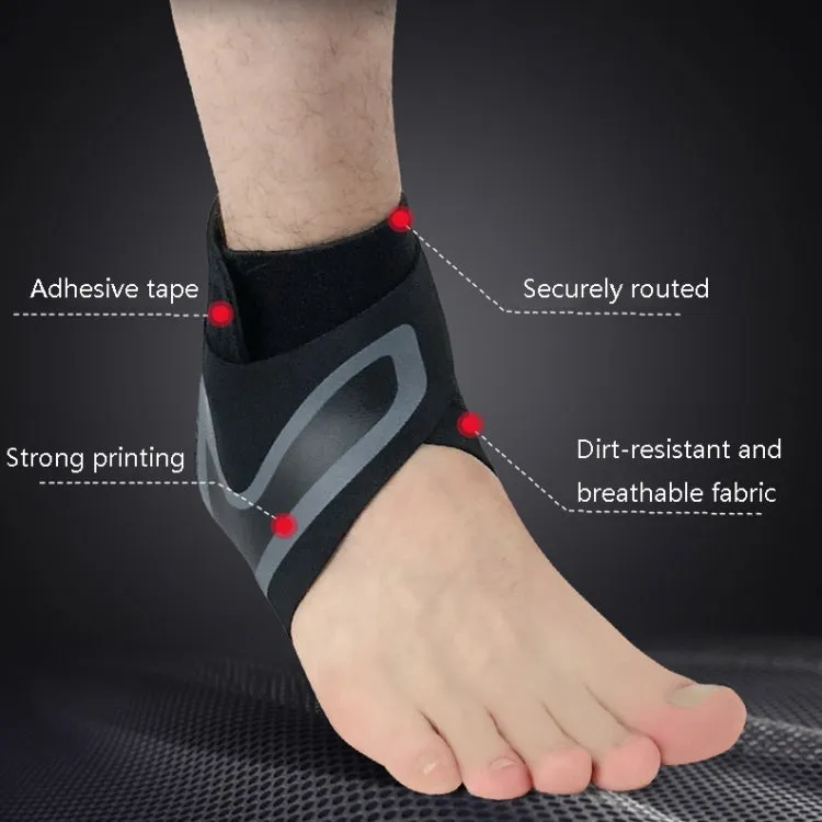 Sports Compression Anti-Sprain Ankle Guard Outdoor Basketball Football Climbing Protective Gear, Specification: L, Right Foot (Black Red)