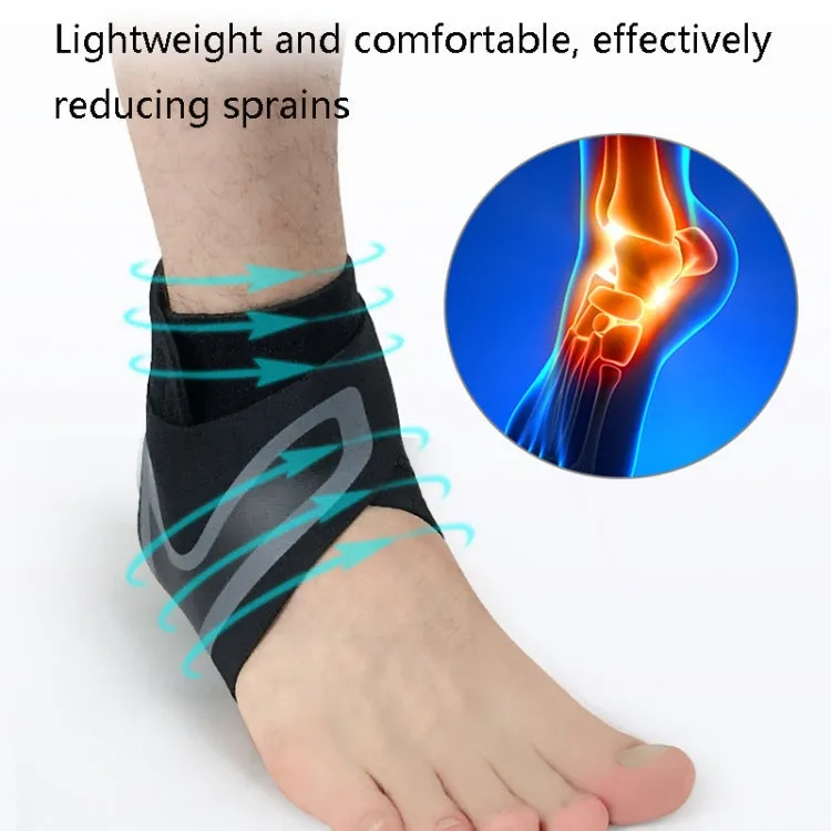 Sports Compression Anti-Sprain Ankle Guard Outdoor Basketball Football Climbing Protective Gear, Specification: L, Right Foot (Black Red)