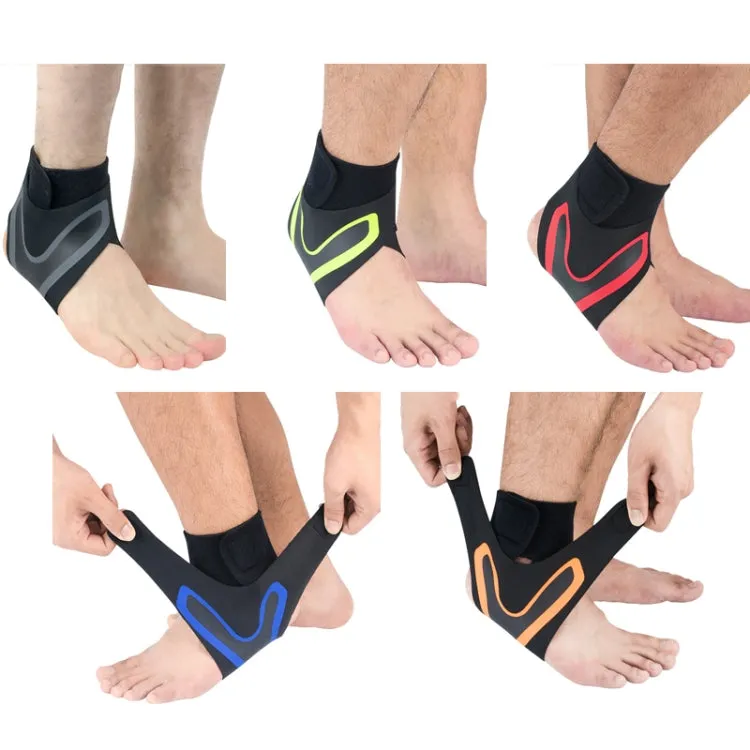 Sports Compression Anti-Sprain Ankle Guard Outdoor Basketball Football Climbing Protective Gear, Specification: L, Right Foot (Black Red)