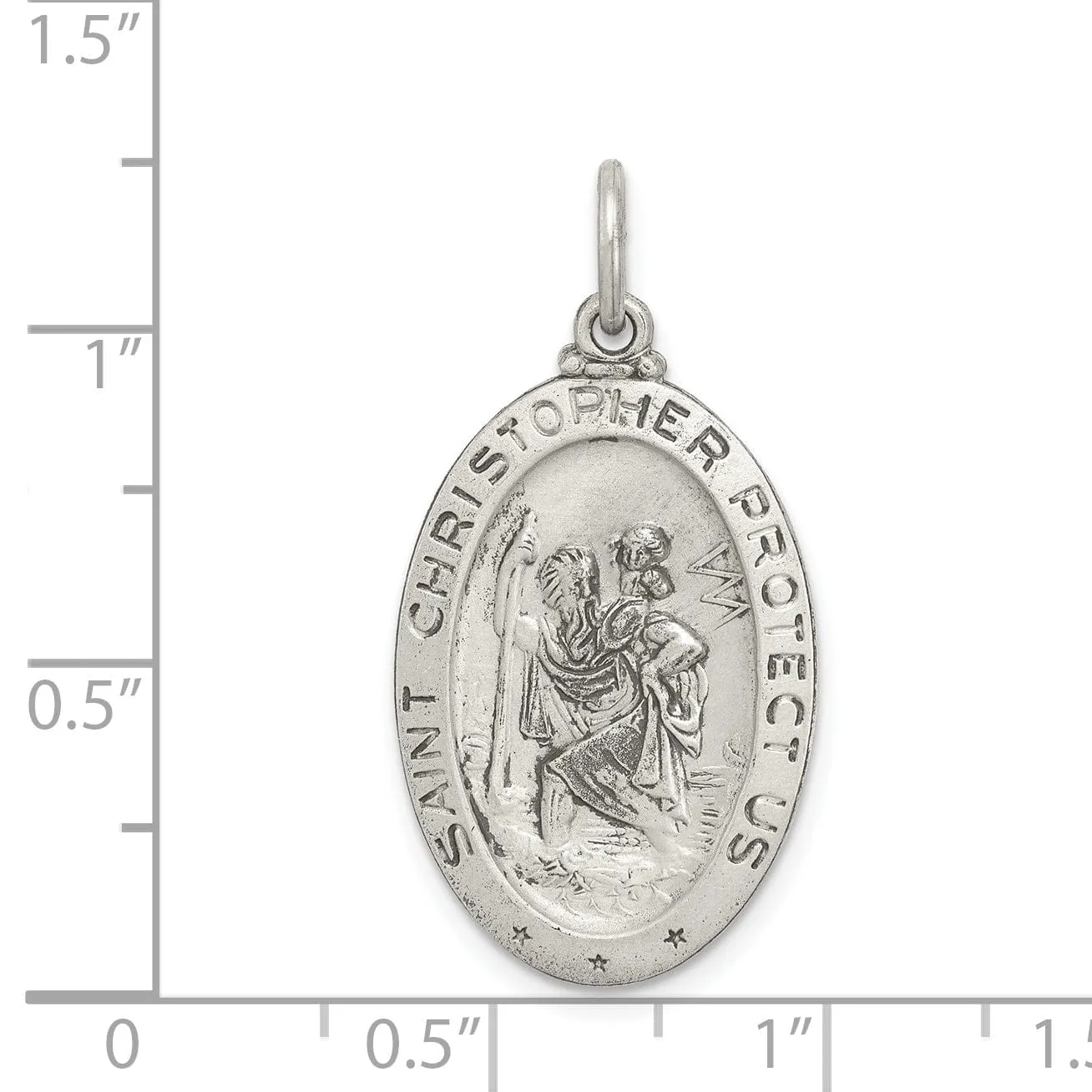 Sterling Silver St.Christopher Football Medal