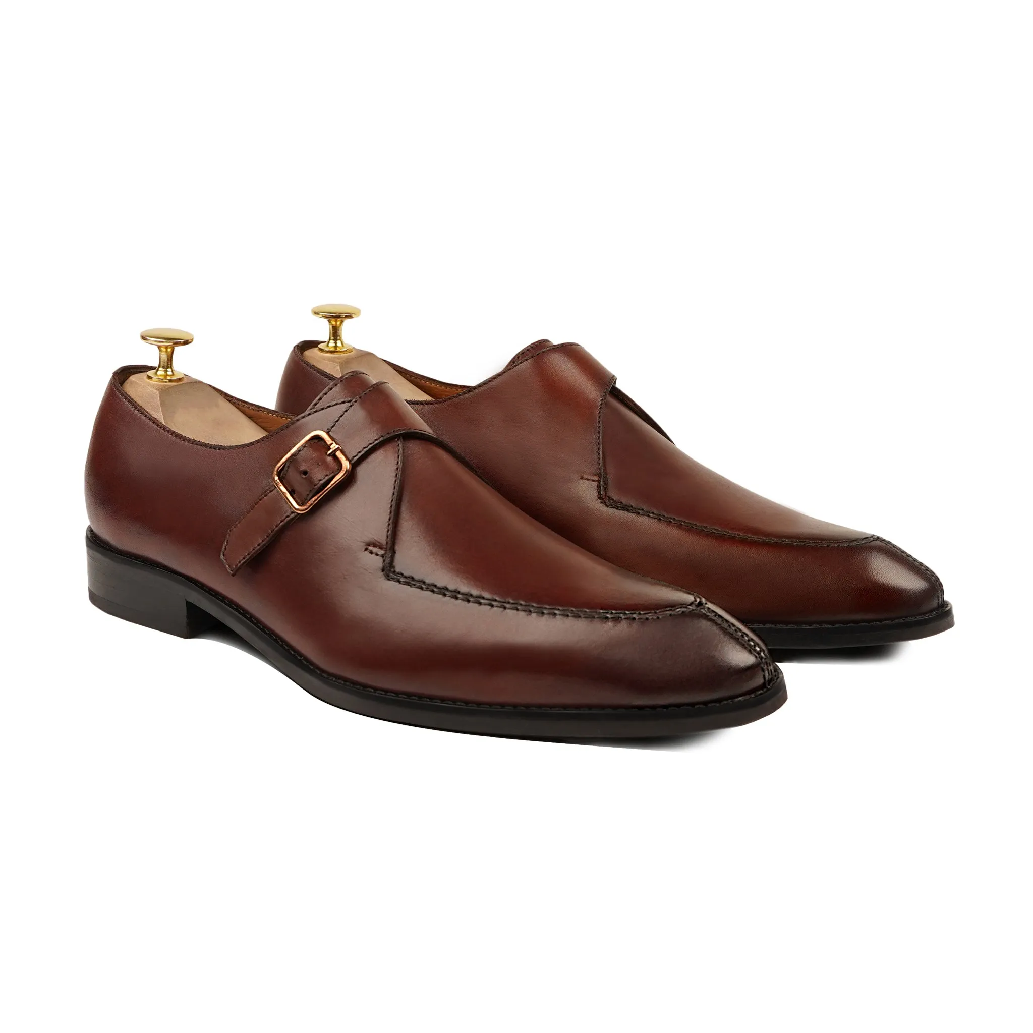 Tavistock Men's Brown Patina Calf leather Single Monkstrap