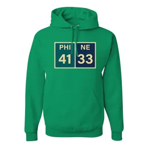 The Big Game Score Pullover Hoodie | The Big Game Championship Scorecard Kelly Green Pullover Hoodie