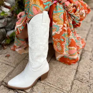 The Lane White Cowboy Boots