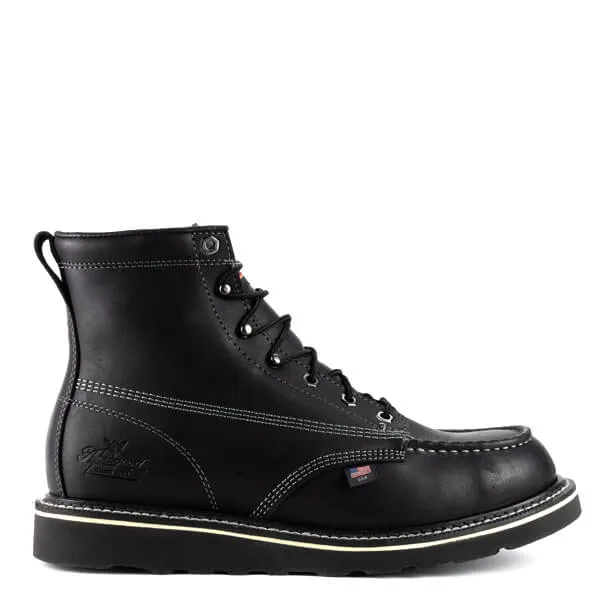 Thorogood Boots 814-6206 6" Midnight Series Black on Black Moc Toe American Heritage - Made In USA