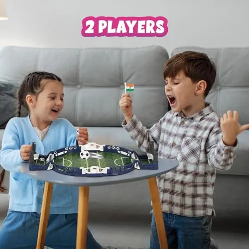 ToyMagic Mini Football Game|Indoor Mini Tabletop Soccer Game|2 Players Interactive Hand Football Board Game|Sport Game for Boys & Girls 4 |Best Birthday Gift|Family Games|Table Game Toy|Made in India