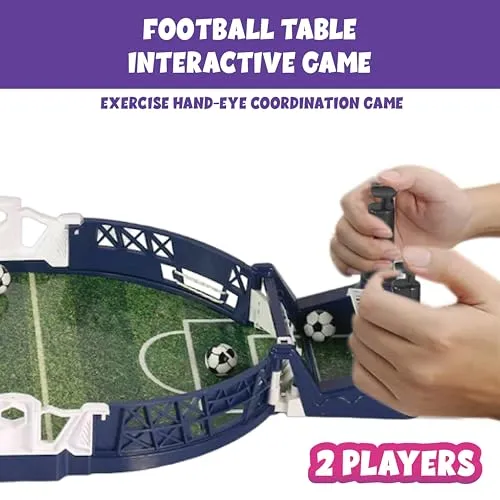 ToyMagic Mini Football Game|Indoor Mini Tabletop Soccer Game|2 Players Interactive Hand Football Board Game|Sport Game for Boys & Girls 4 |Best Birthday Gift|Family Games|Table Game Toy|Made in India