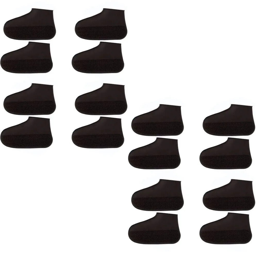 US 4-8 Pc Non-Slip Water Resistant Overshoes Silicone Rubber Rain Shoe Protector