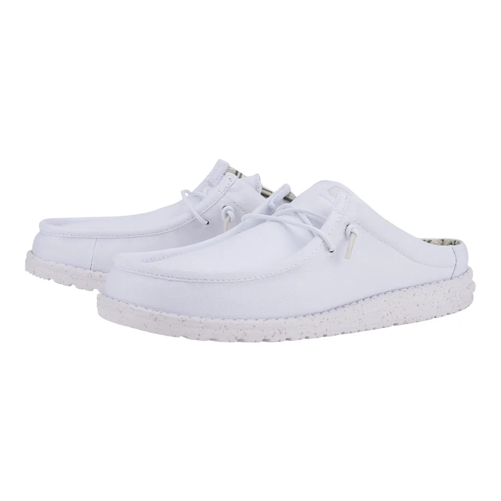 Wally Slip Stretch Canvas - White/White