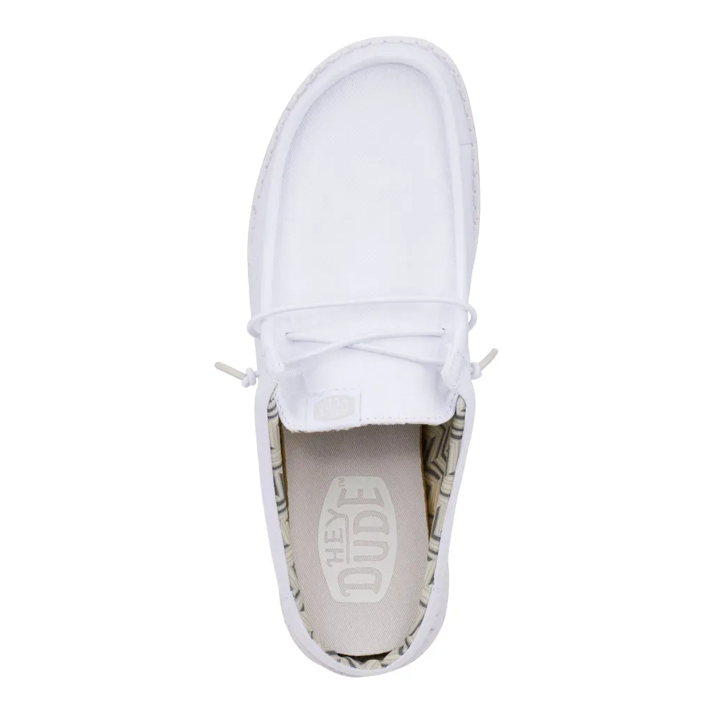 Wally Slip Stretch Canvas - White/White