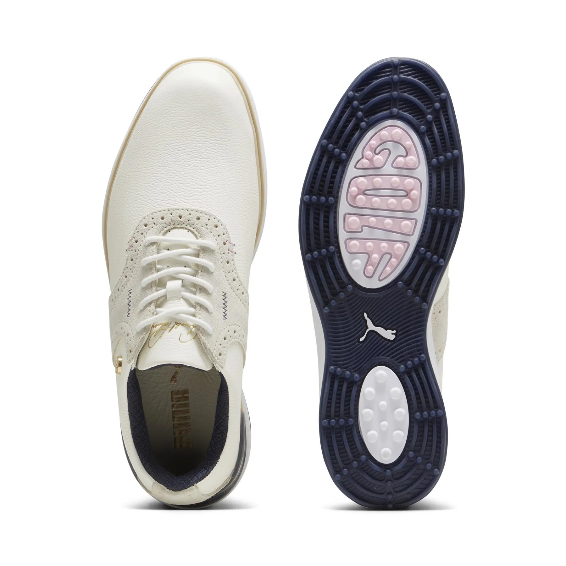 x AP Avant Golf Shoes Warm White/Deep Navy/Pale Pink - AW24