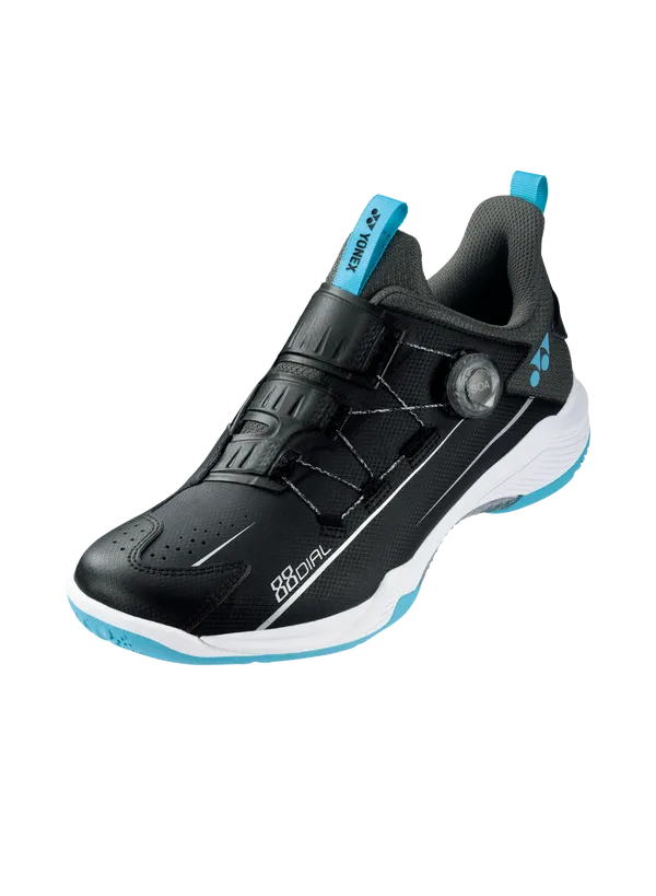 Yonex Power Cushion 88 Dial 2 Wide Unisex Badminton Shoes (Black/Ice Blue)